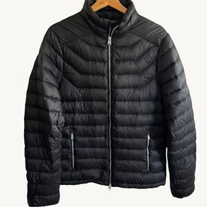 Abercrombie & Fitch Down Series Puffer Coat Black lightweight Jacket Women Small
